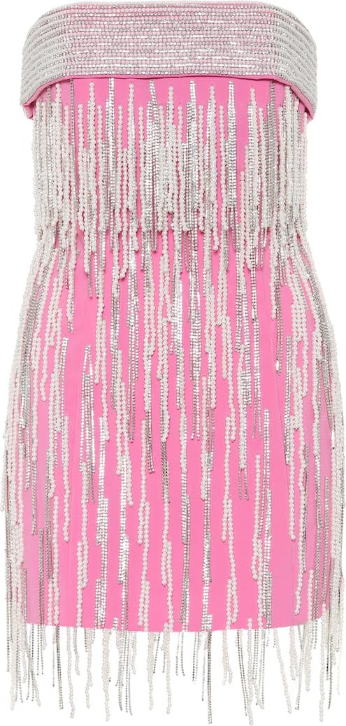 The Attico Embellished stretch-wool minidress