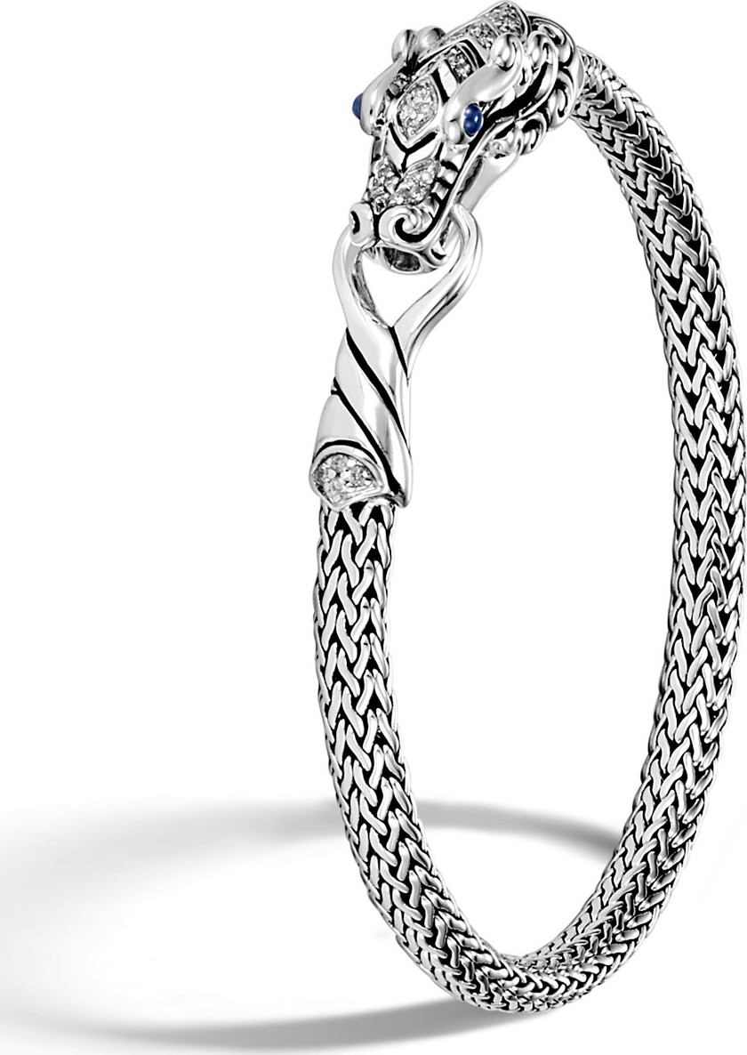 John Hardy Legends Naga Bracelet w/ Diamonds, Size L