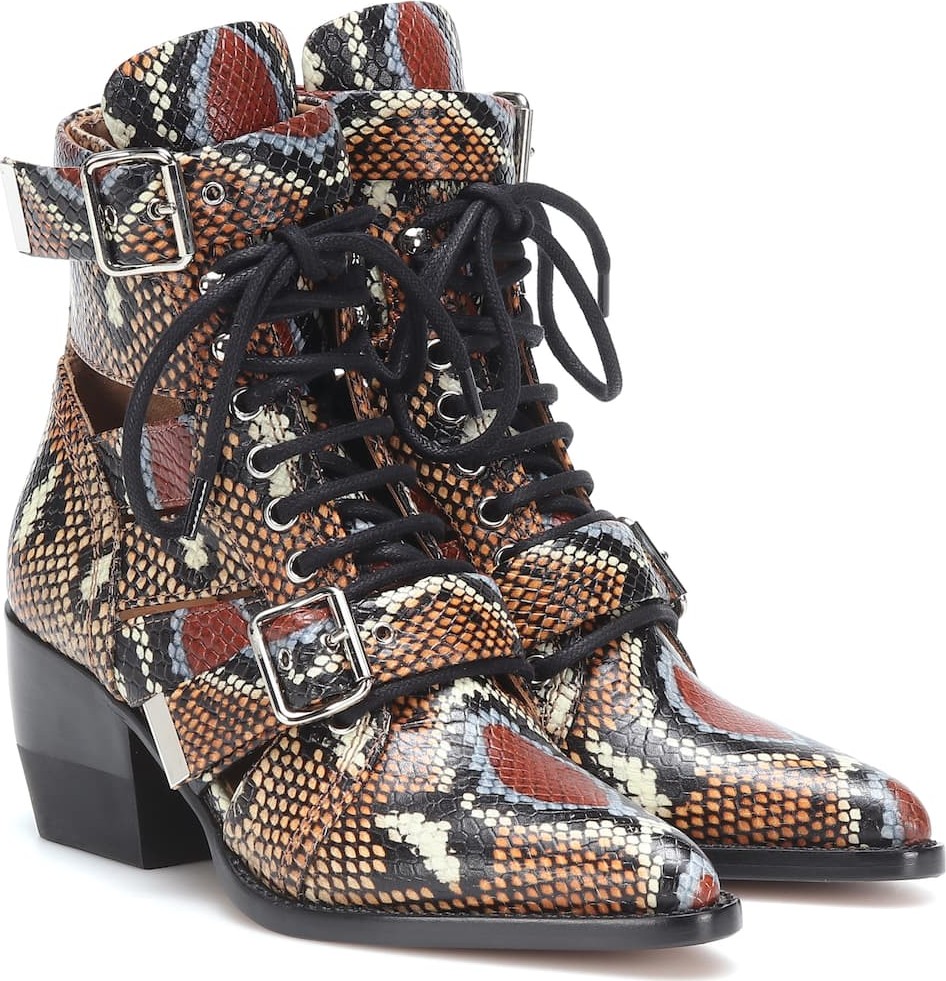Chloe Rylee printed leather ankle boots