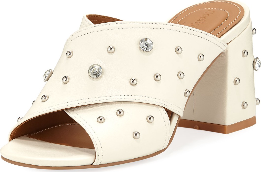 See By Chloé Studded Crisscross Slide Mules