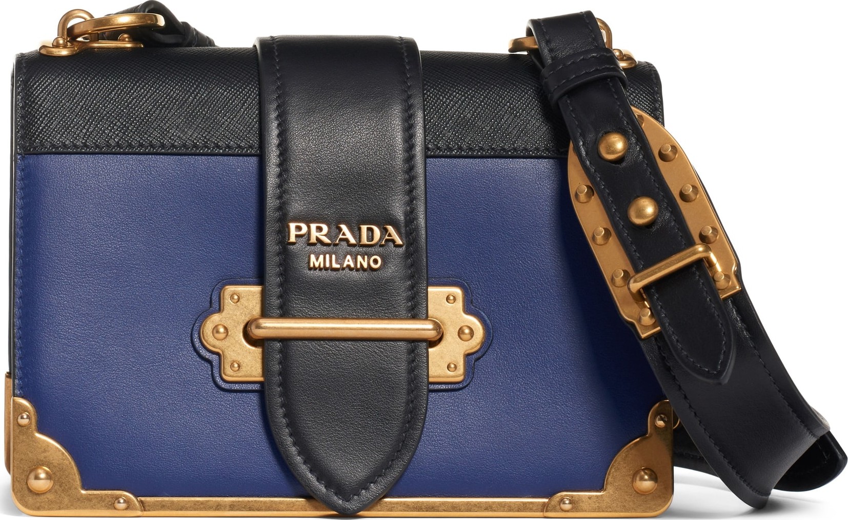 Prada Cahier City Calfskin & Saffiano Shoulder Bag