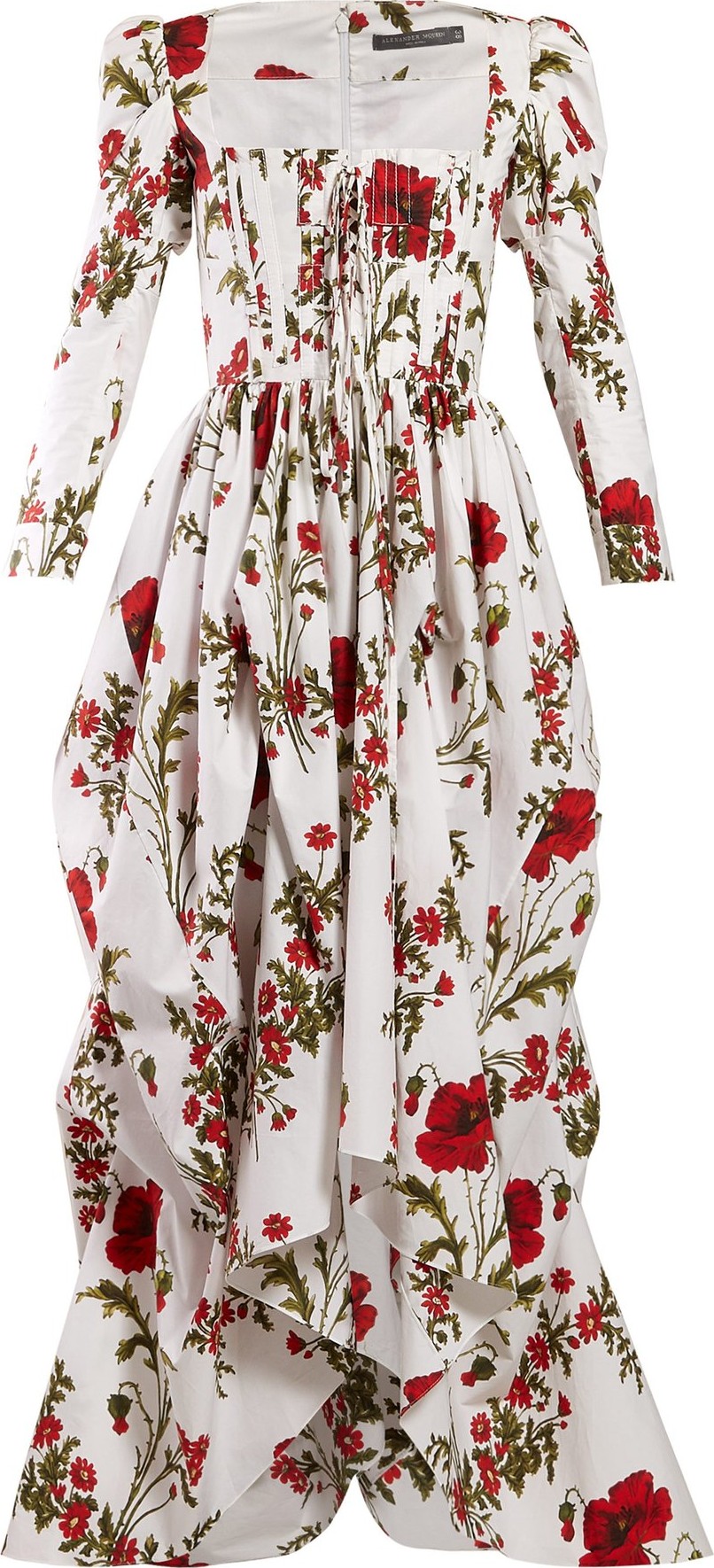 Alexander McQueen Poppy-print cotton-poplin gown