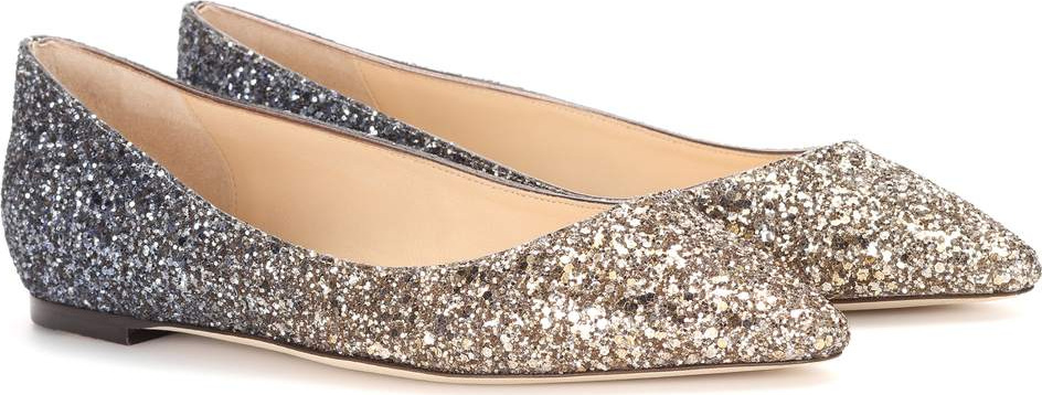 Jimmy Choo Exclusive to mytheresa – Romy Flat glitter ballerinas