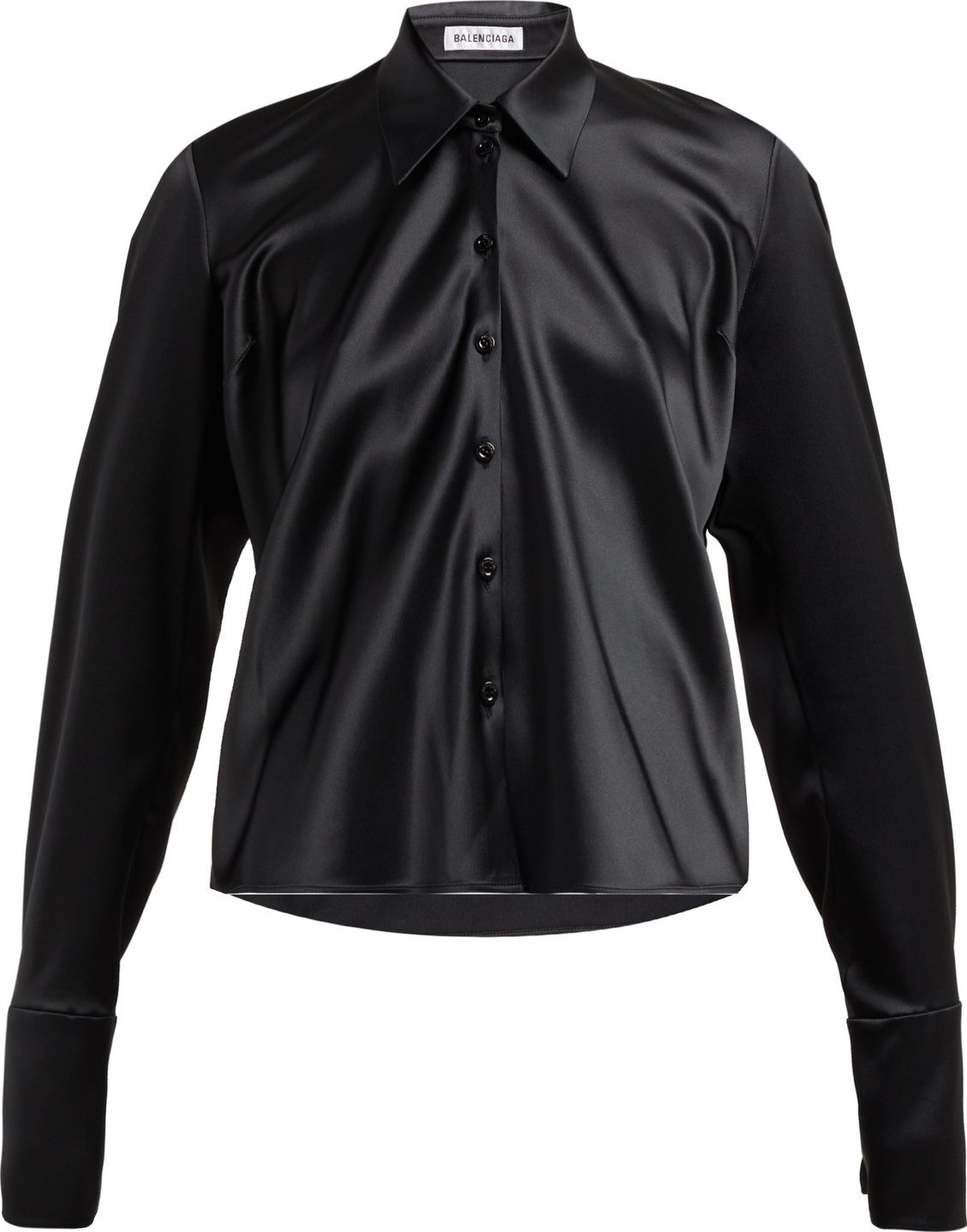 Balenciaga Point-collar satin blouse
