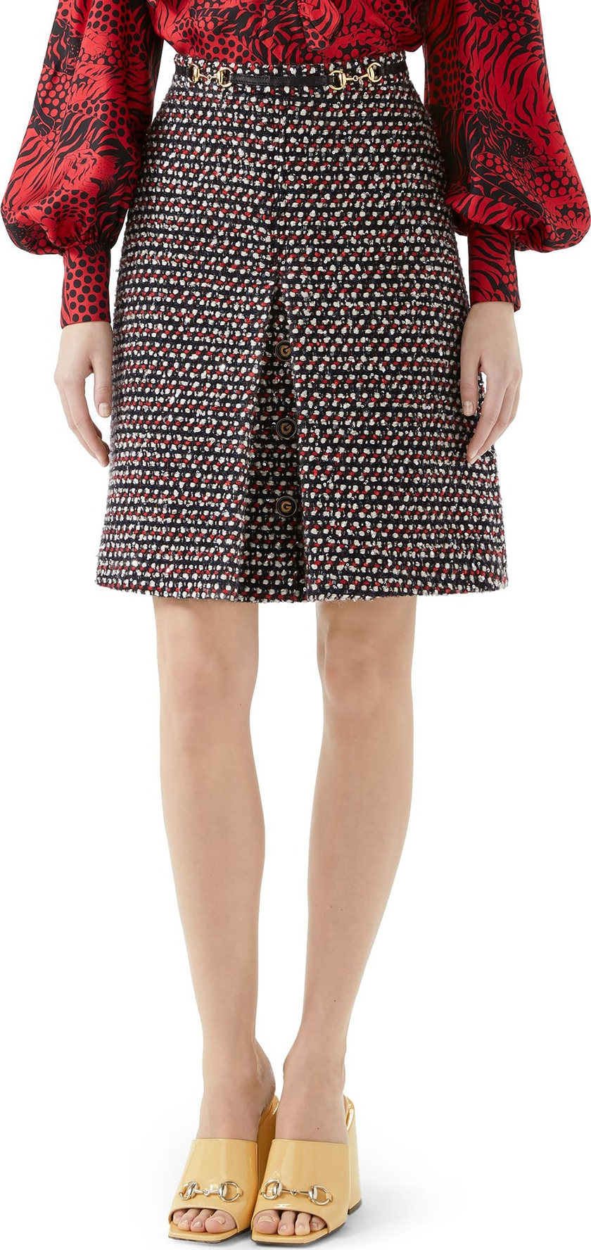 Gucci Sequin Tweed Miniskirt