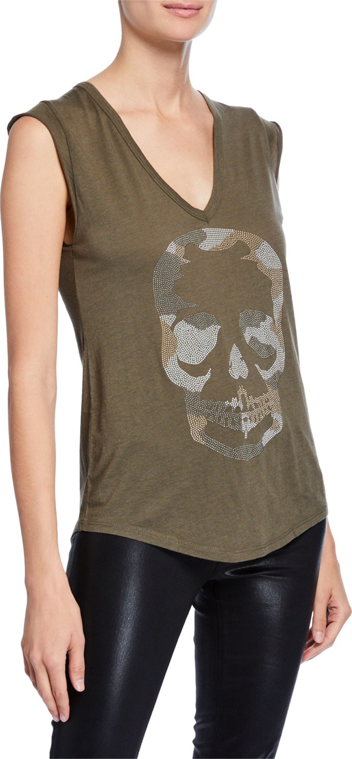 Zadig & Voltaire Brooklyn Strass Cotton Skull Tee
