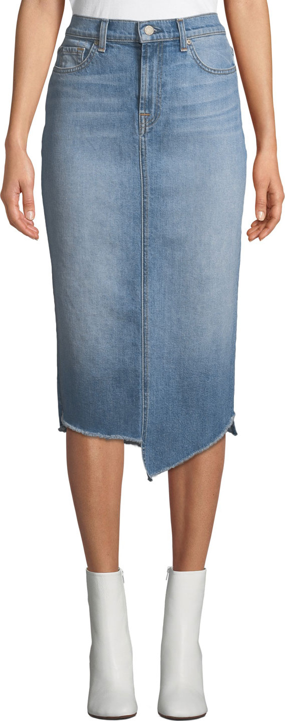 7 For All Mankind Spliced Denim Pencil Skirt