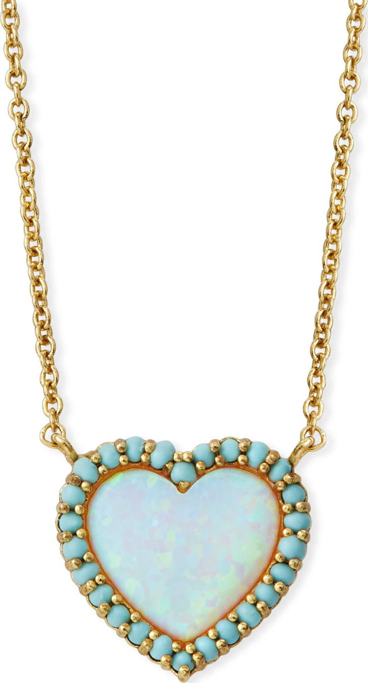 Tai Mini Heart Glass-Opal Pendant Necklace