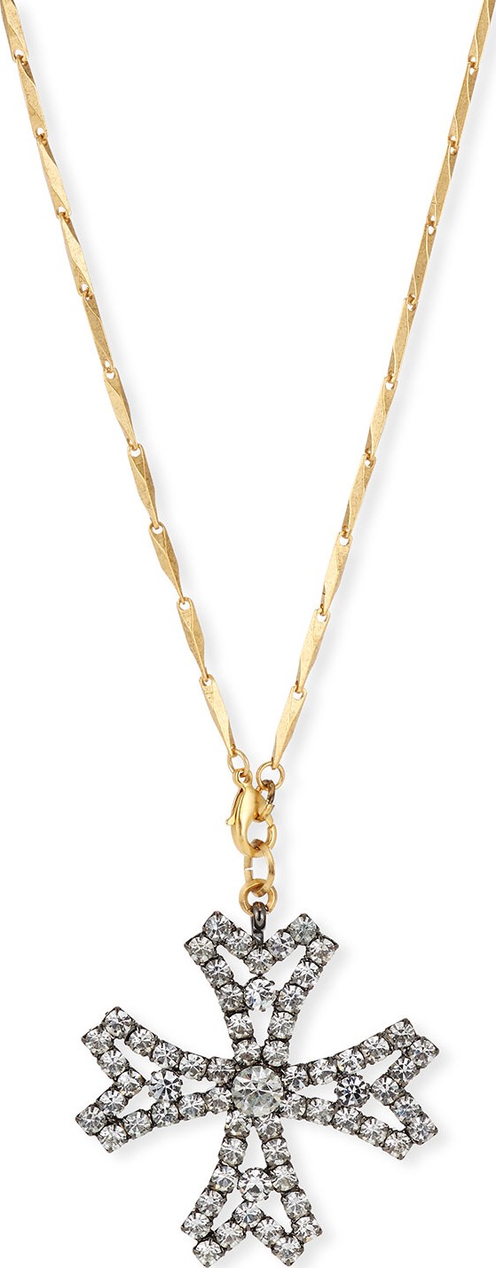Elizabeth Cole Jacalyn Crystal Cross Pendant Necklace