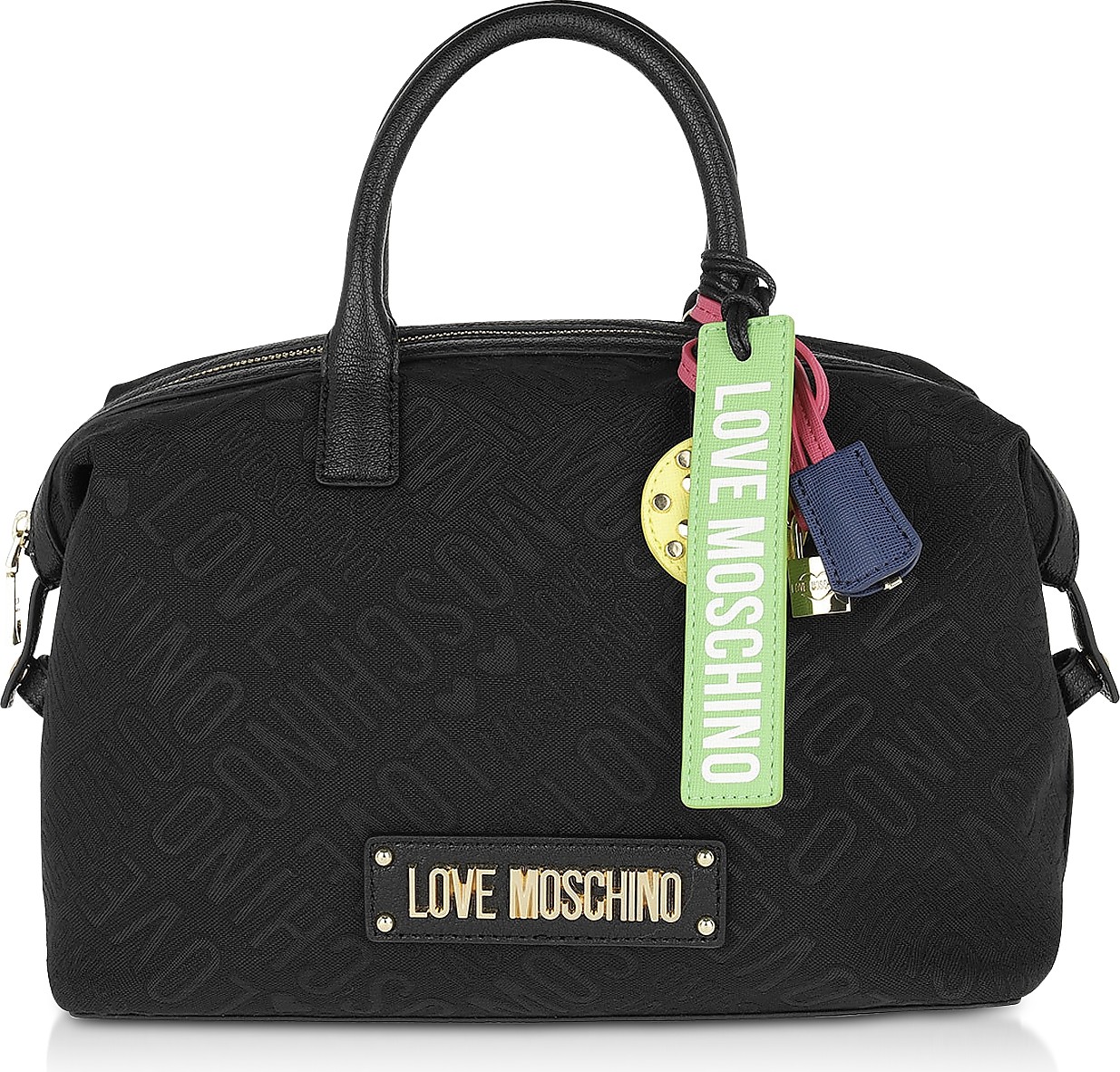 Love Moschino Black Signature Canvas Satchel bag