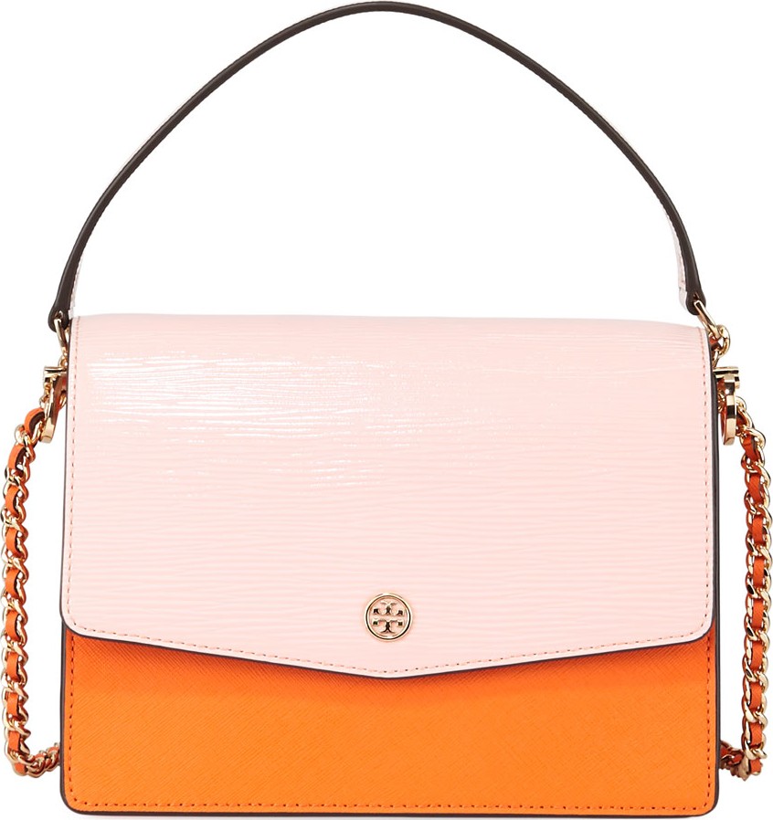 Tory Burch Robinson Convertible Colorblock Leather Shoulder Bag