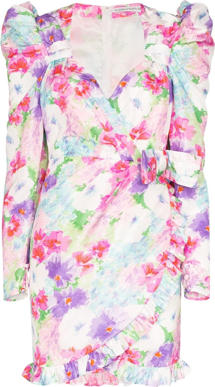 Alessandra Rich Floral-print silk mini dress