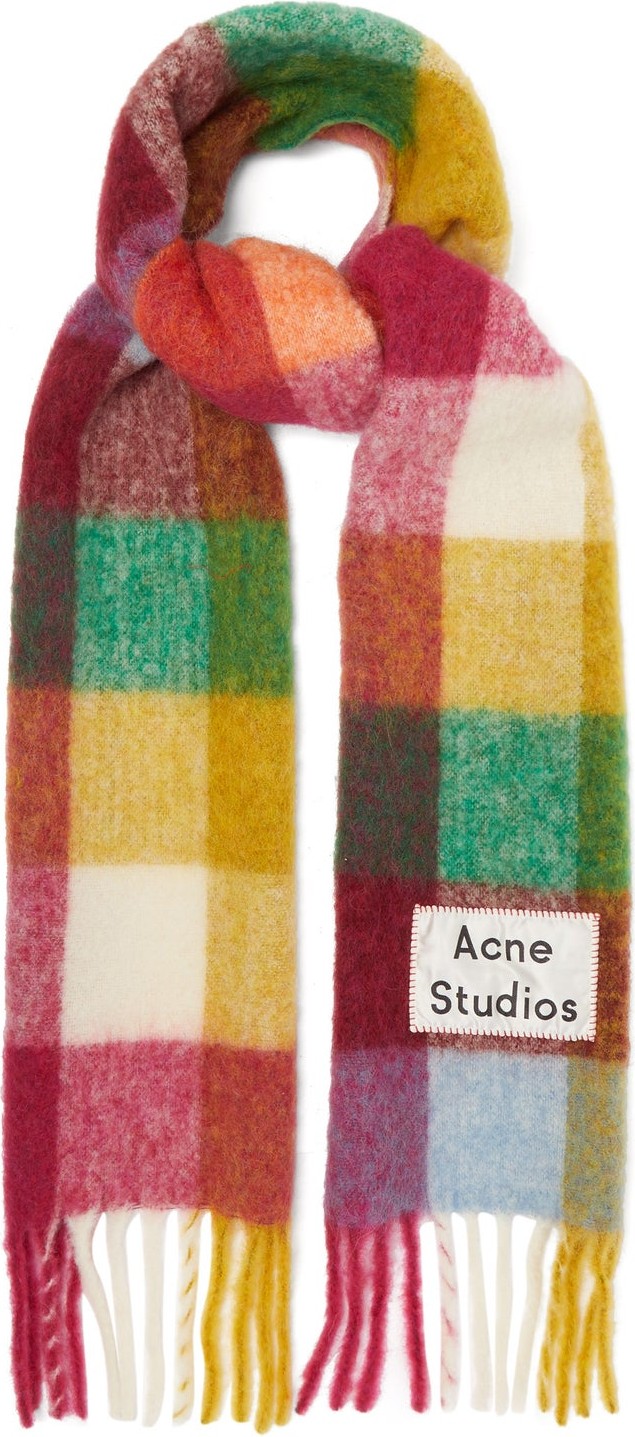 Acne Studios Vally checked wool-blend scarf