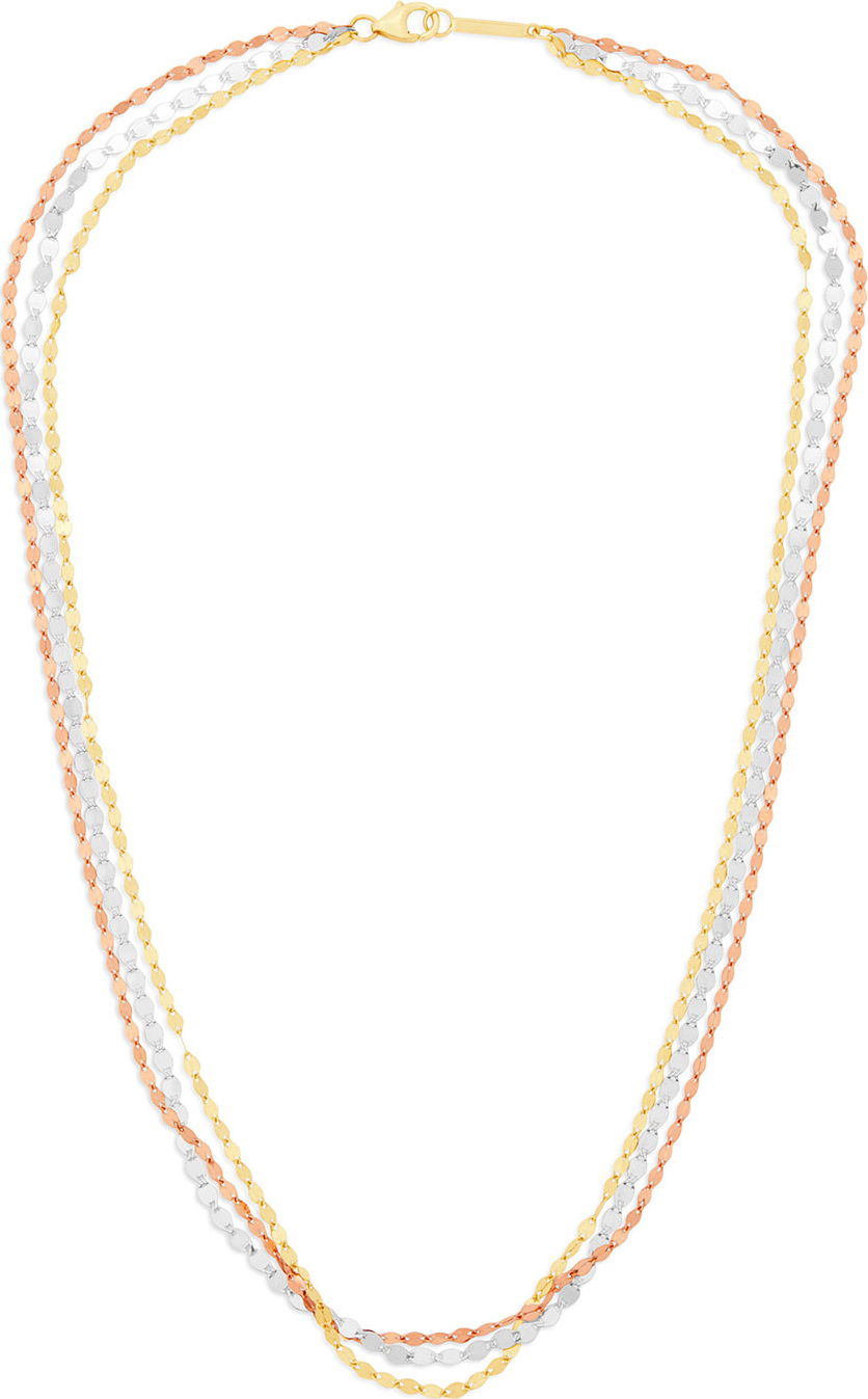 Lana 14k Tricolor Gold Triple-Strand Necklace