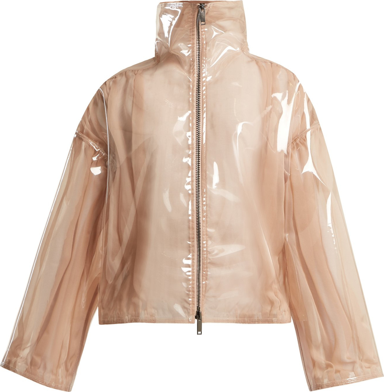 Valentino Stand-collar semi-sheer vinyl jacket