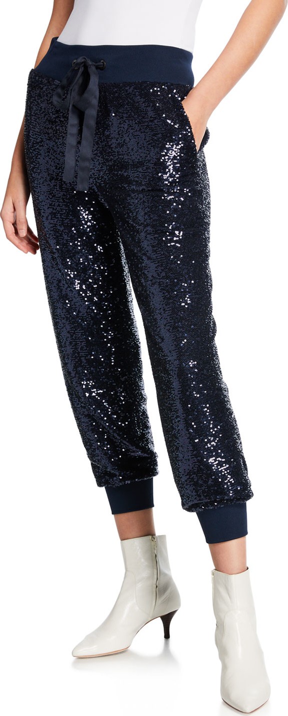 Cinq A Sept Giles Sequined Pull-On Jogger Pants
