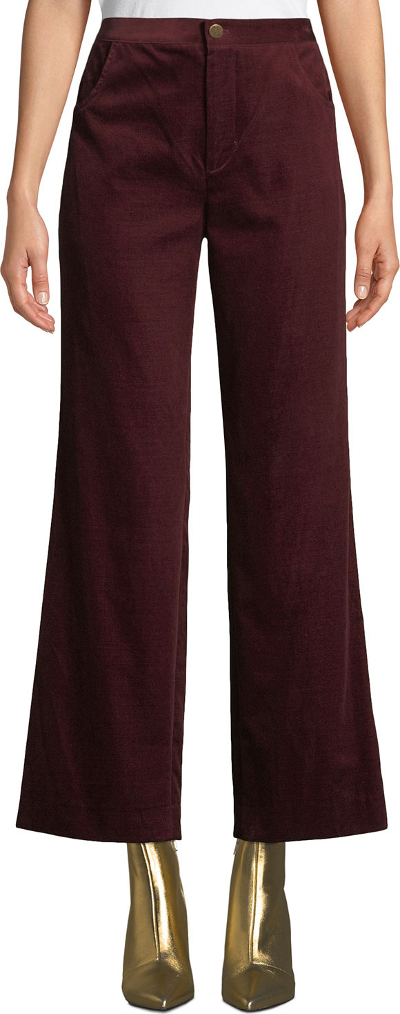 M.i.h Jeans Daily High-Rise Straight-Leg Velvet Jeans