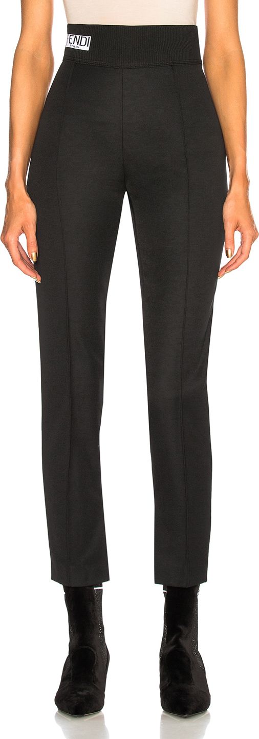 Fendi High Waisted Gabardine Trousers