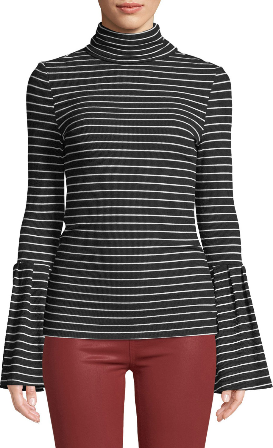 PAIGE Kenzie Striped Turtleneck Sweater