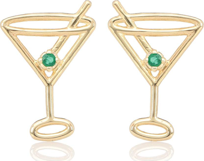 Aliita Martini 9kt gold earrings with emeralds