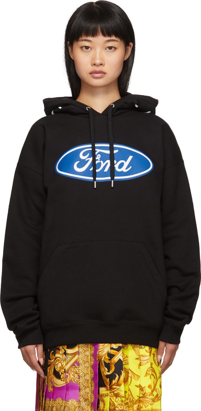 Versace Black Ford Edition Logo Hoodie