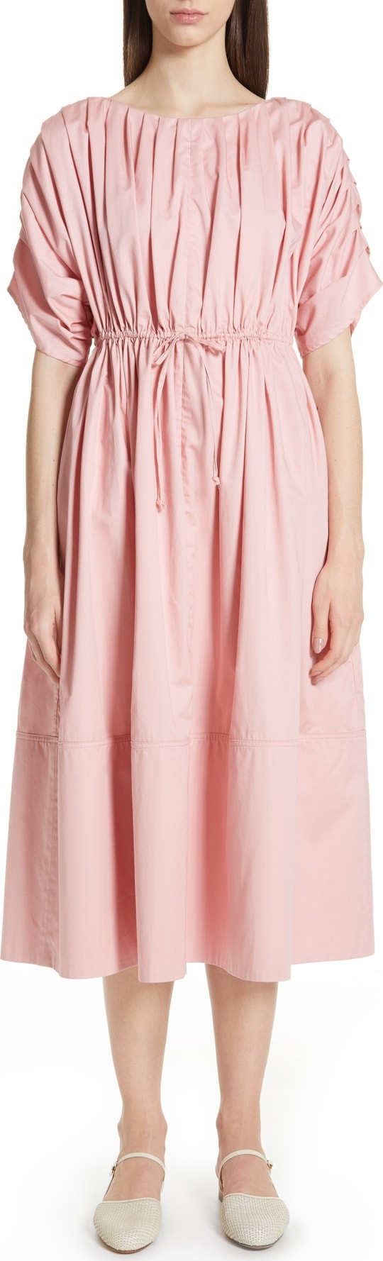 Co Pleated Cotton Midi Dress