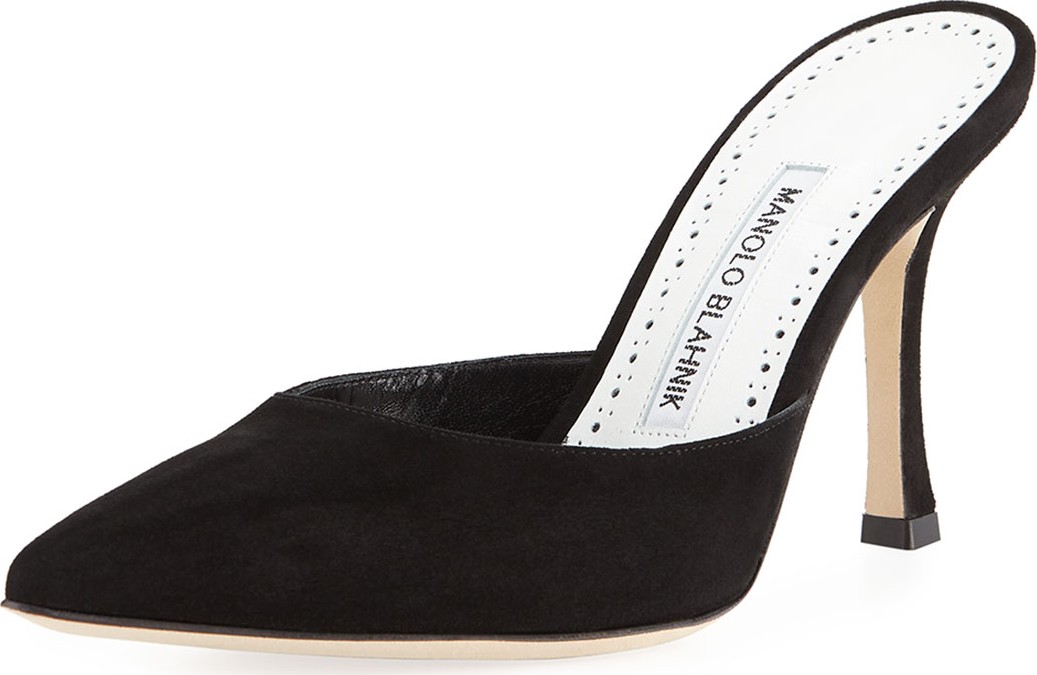 Manolo Blahnik Arriga Suede Mule Pump