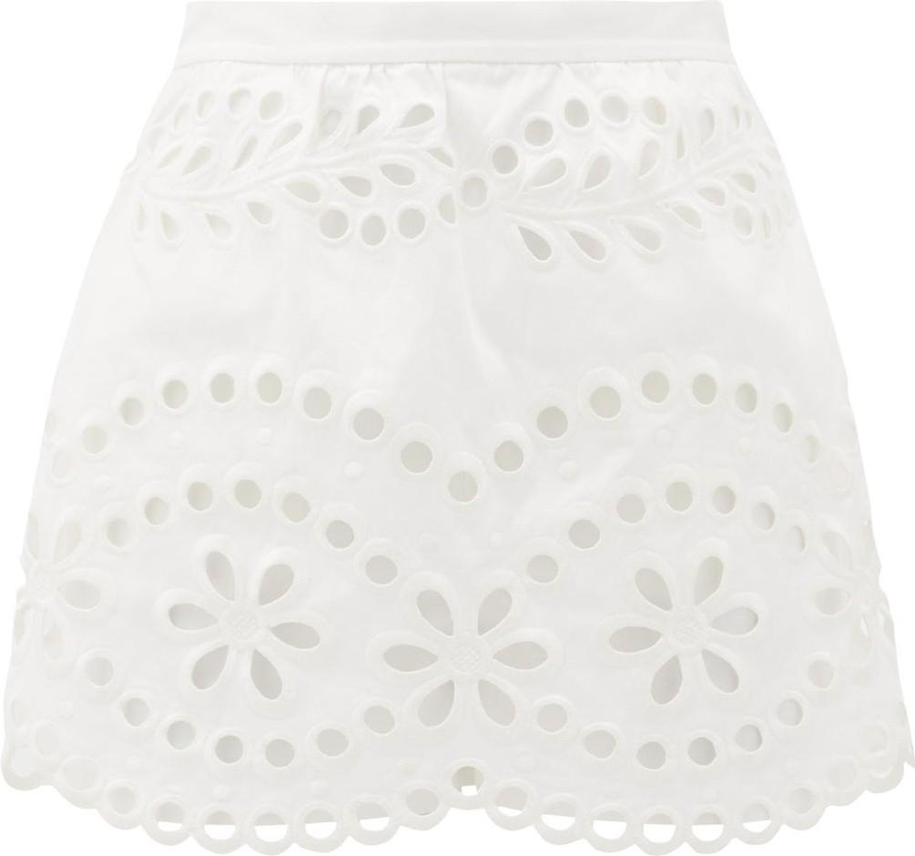 RED Valentino Broderie-anglaise cotton skorts