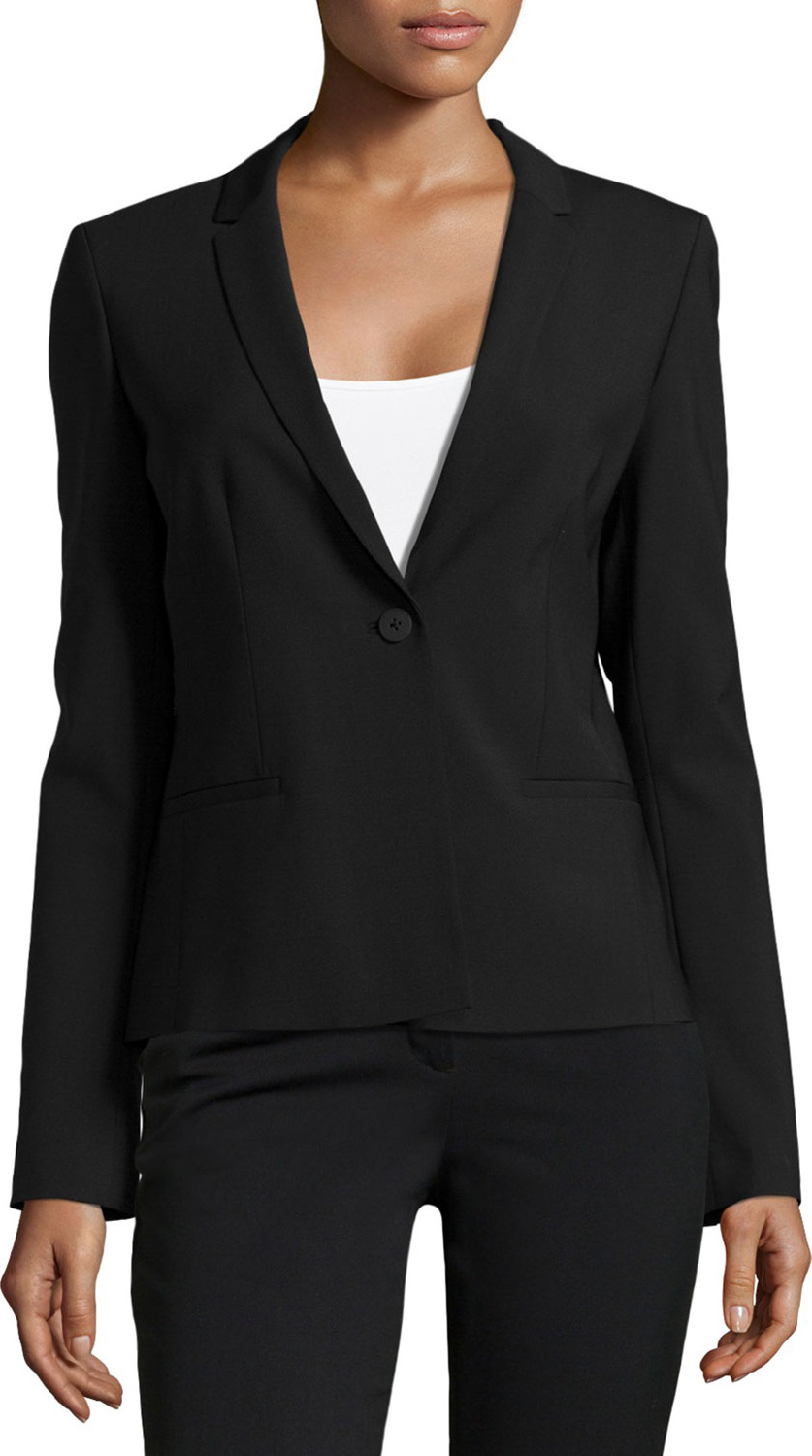 Elie Tahari Alma One-Button Jacket, Black Elie Tahari Alma One-Button Jacket, Black