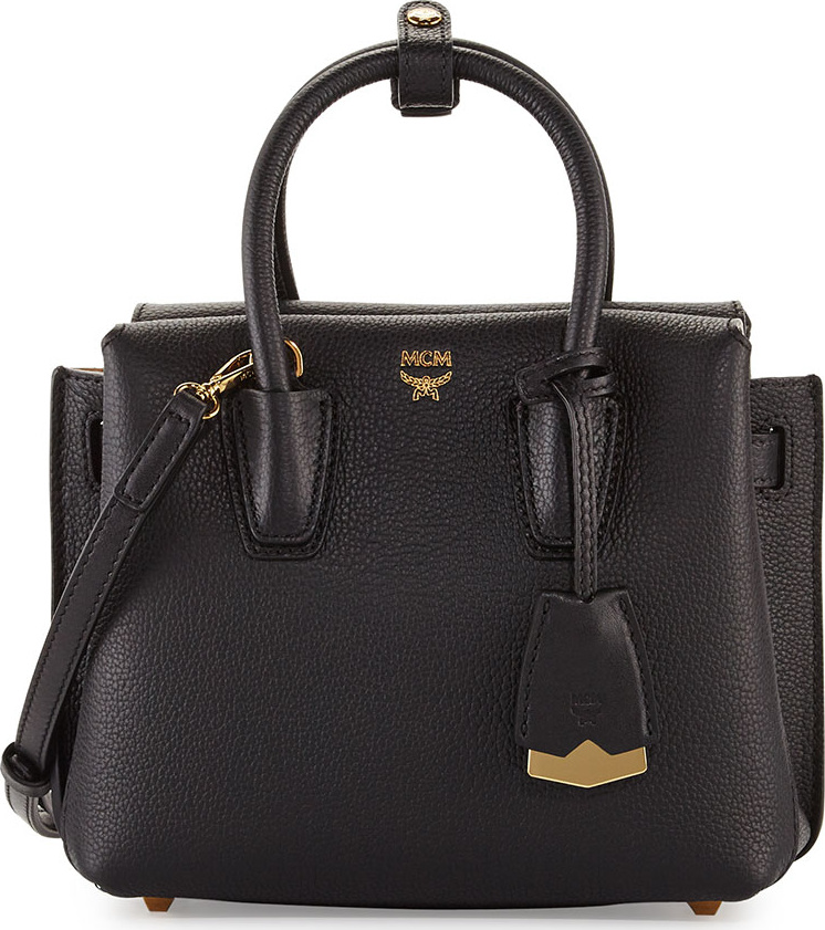 MCM Milla Mini Leather Tote Bag, Black