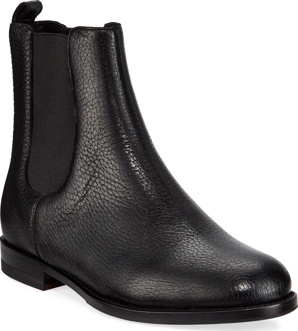 Manolo Blahnik Chelsea Leather Gored Booties