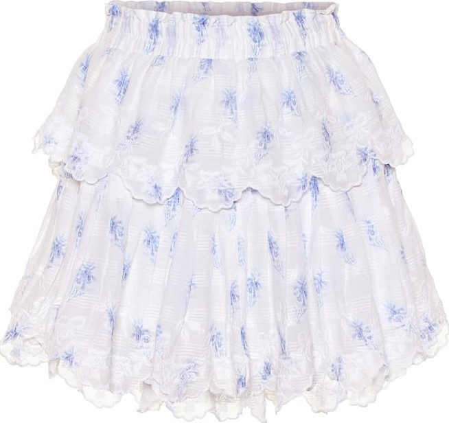 LOVESHACKFANCY Ruffle cotton miniskirt