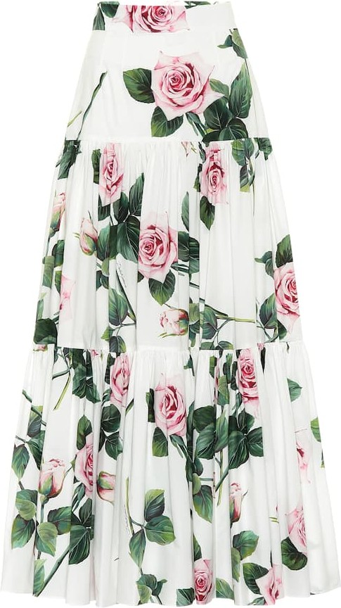 Dolce & Gabbana Floral cotton maxi skirt