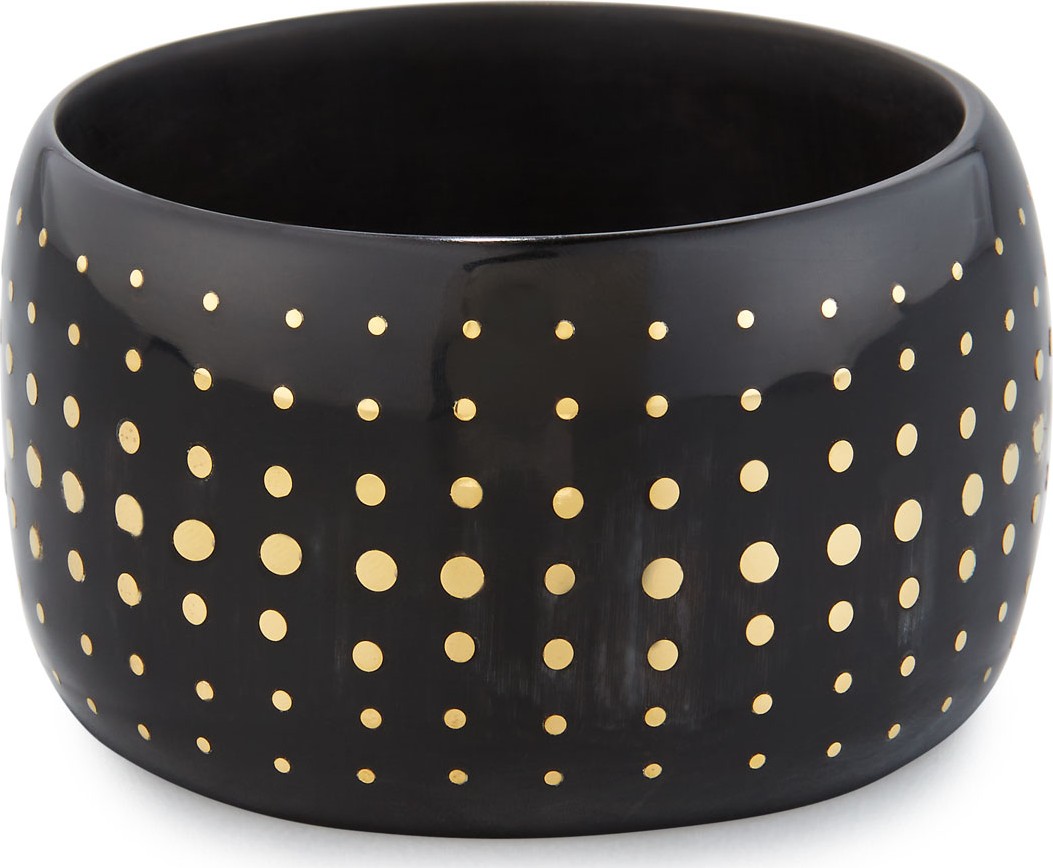 Ashley Pittman Mfalme Dotted Dark Horn Bangle Bracelet