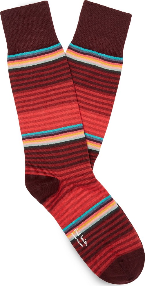Paul Smith Striped Stretch Cotton-Blend Socks