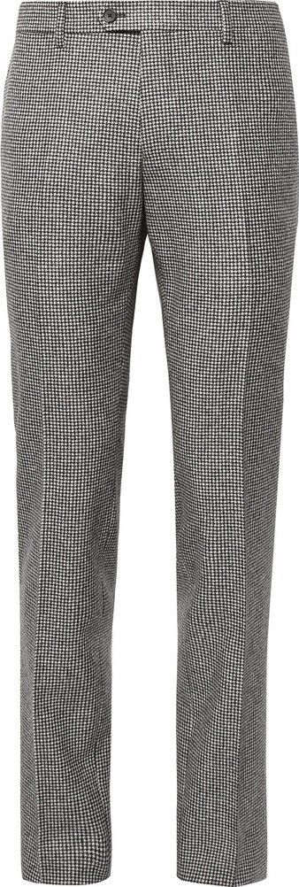 Lardini Slim-Fit Puppytooth Wool Suit Trousers