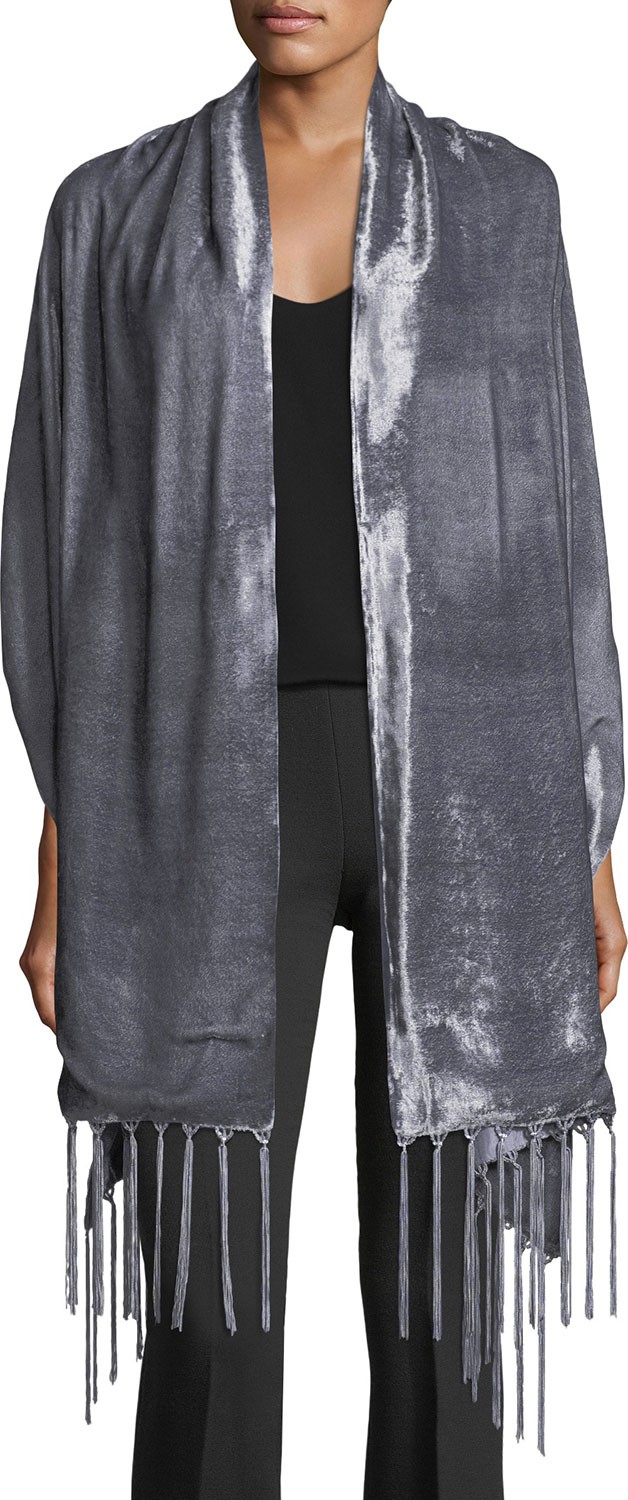 Bajra Silk Velvet Wrap w/ Tassel Ends