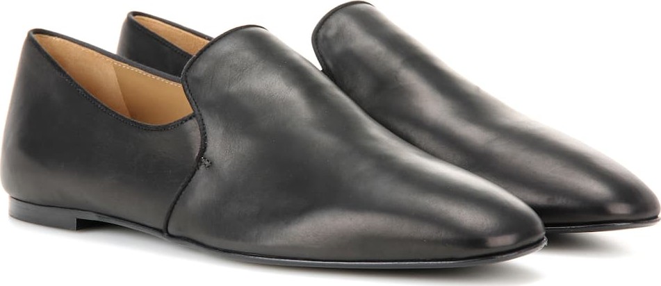 THE ROW Alys leather slippers