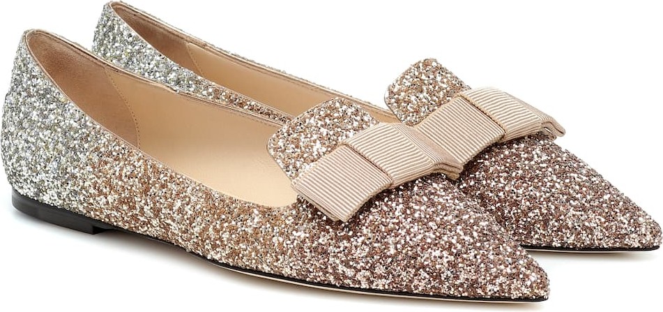 Jimmy Choo Gala glitter ballet flats
