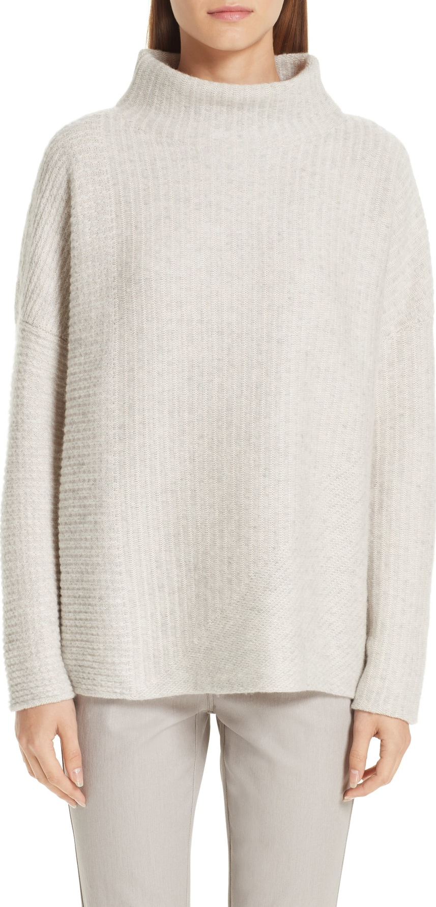 Lafayette 148 New York Intersecting Stitch Cashmere & Silk Sweater