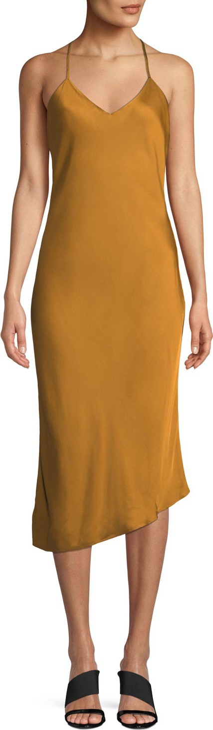 AG Jeans Scarlet V-Neck Asymmetric Slip Dress