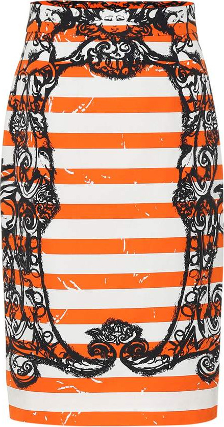 Prada Striped cotton pencil skirt