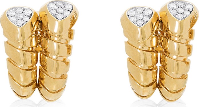 Marina B Trisola 18k Gold Diamond Huggie Earrings