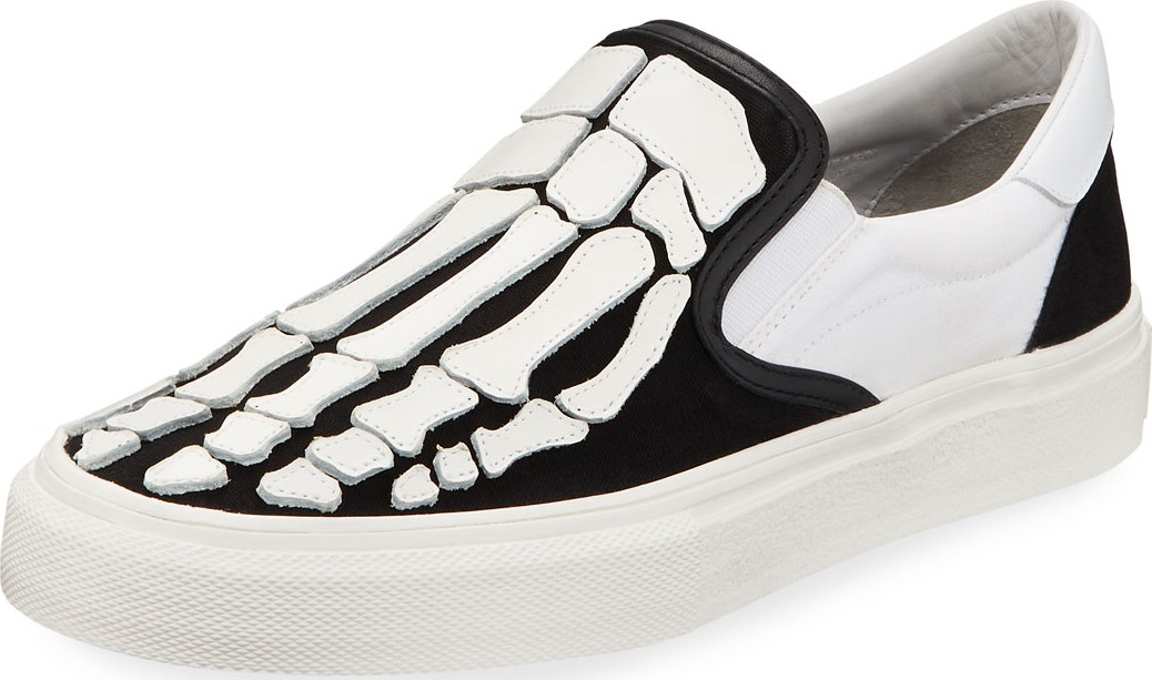 Amiri Men's Leather Bones Slip-On Sneakers