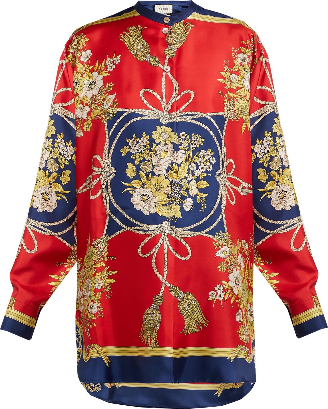 Gucci Floral-print silk-satin blouse