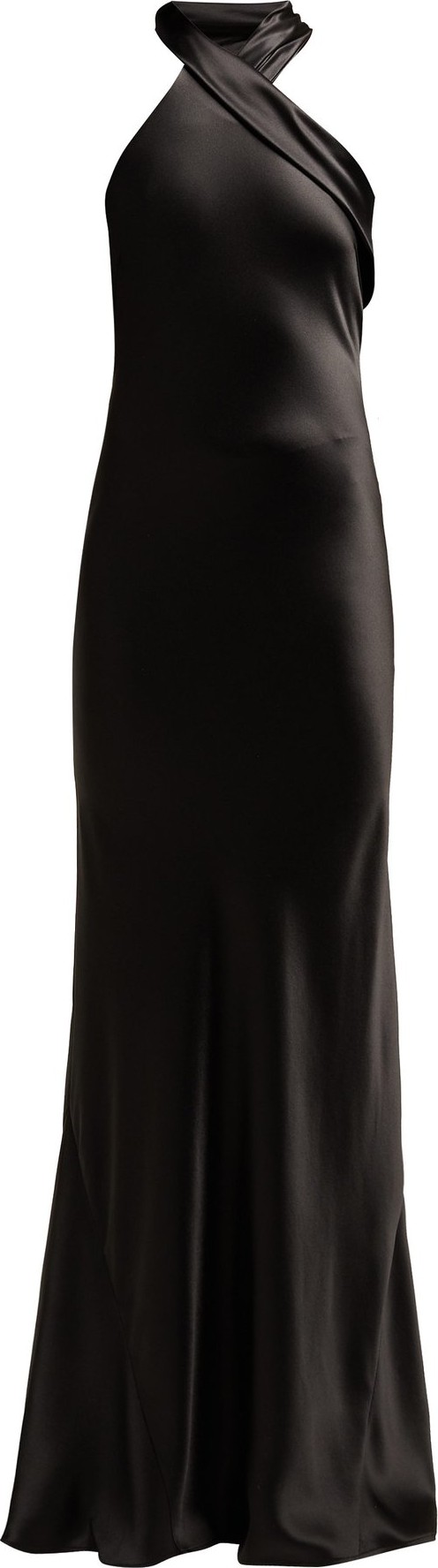 Galvan Pandora silk-satin halterneck gown