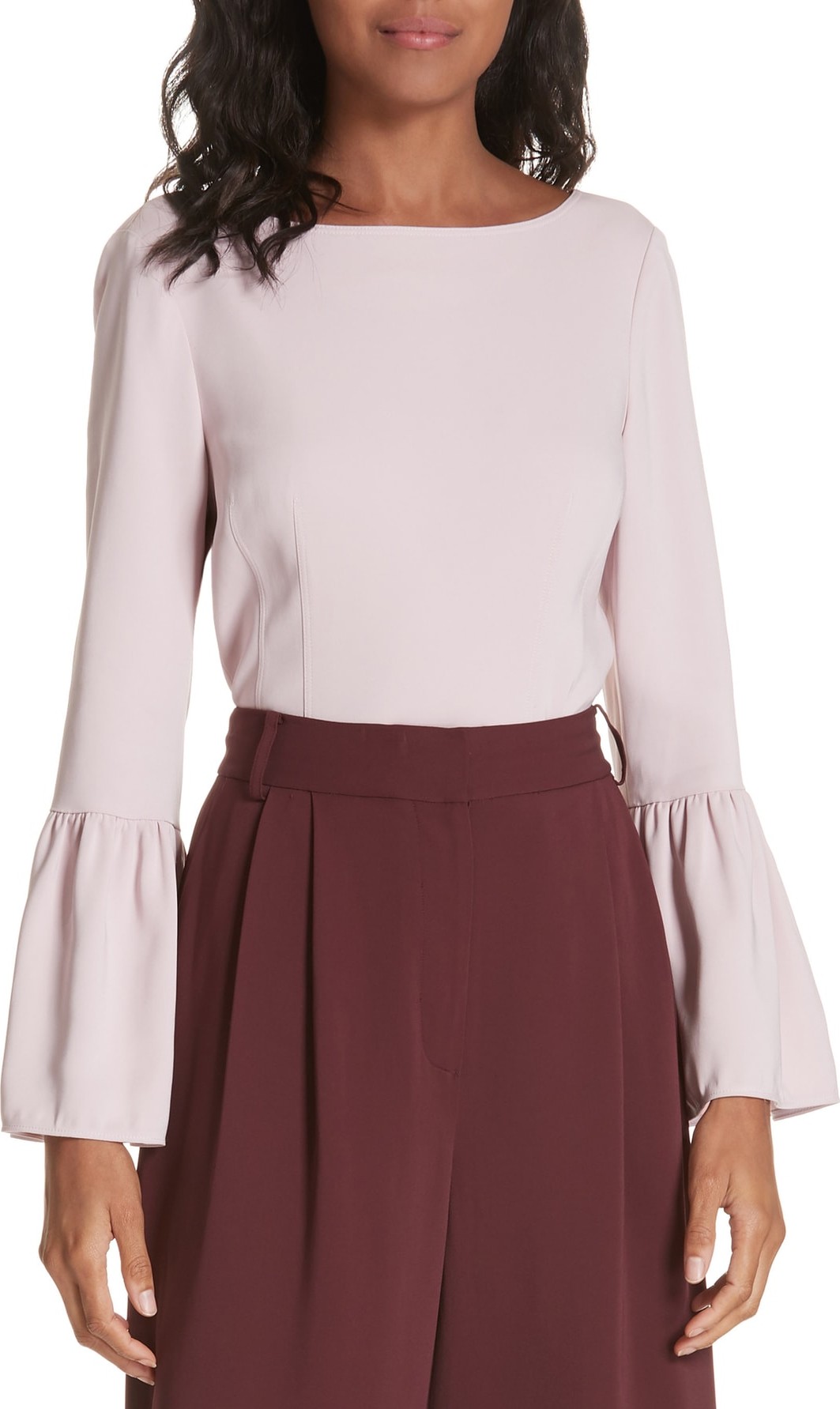 Tibi Stretch Suiting Bell Sleeve Top