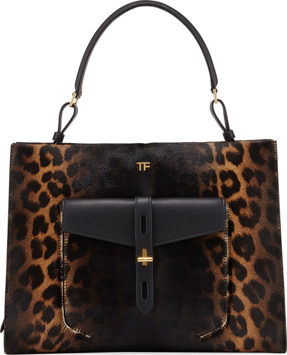 TOM FORD Rialto Medium Leopard Top-Handle Bag