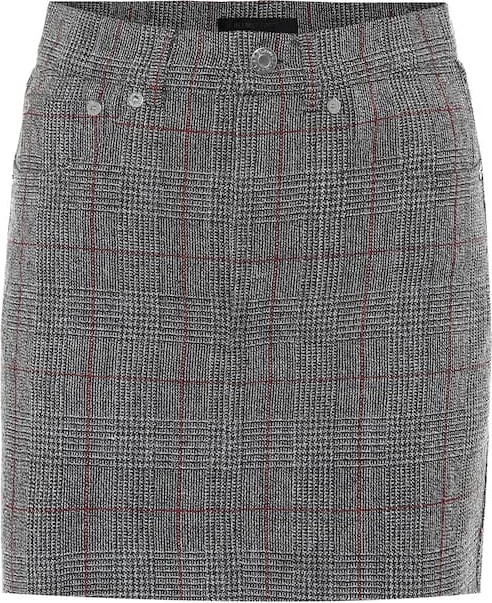 Helmut Lang Prince of Wales checked wool skirt
