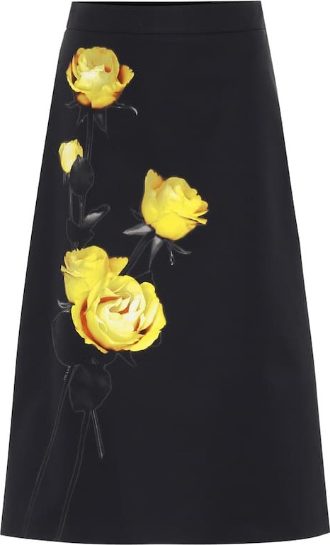 Prada Floral cotton midi skirt Prada Floral cotton midi skirt